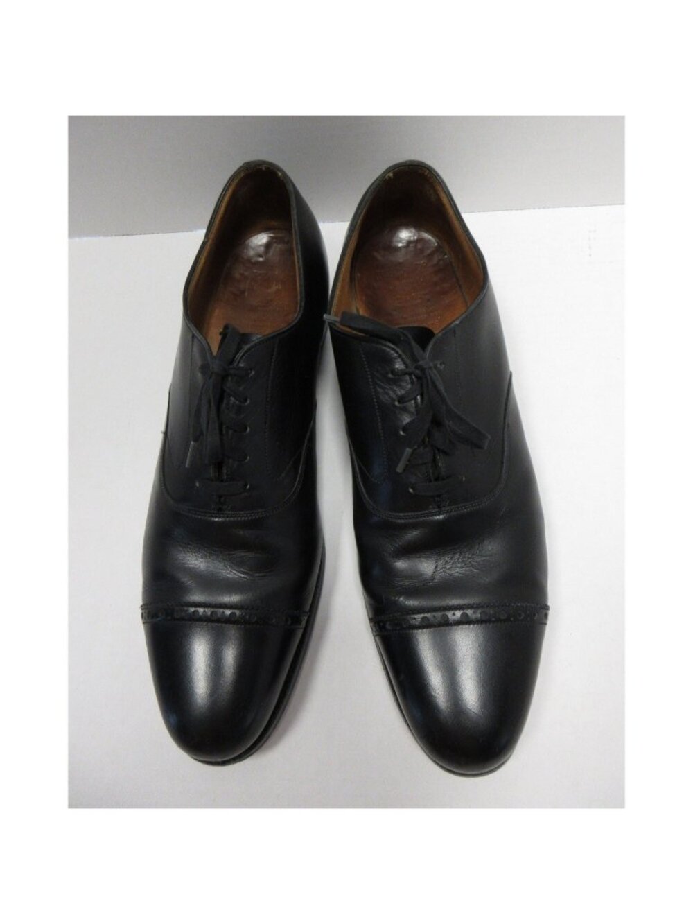 Brooks Brothers Peal & Co Shoes 11 D Oxford Leather Cap Toe England *